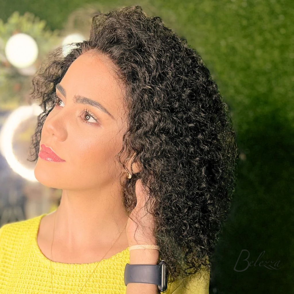 Watermarked - Leela Natural Curly Wig – 100% Virgin Human Hair