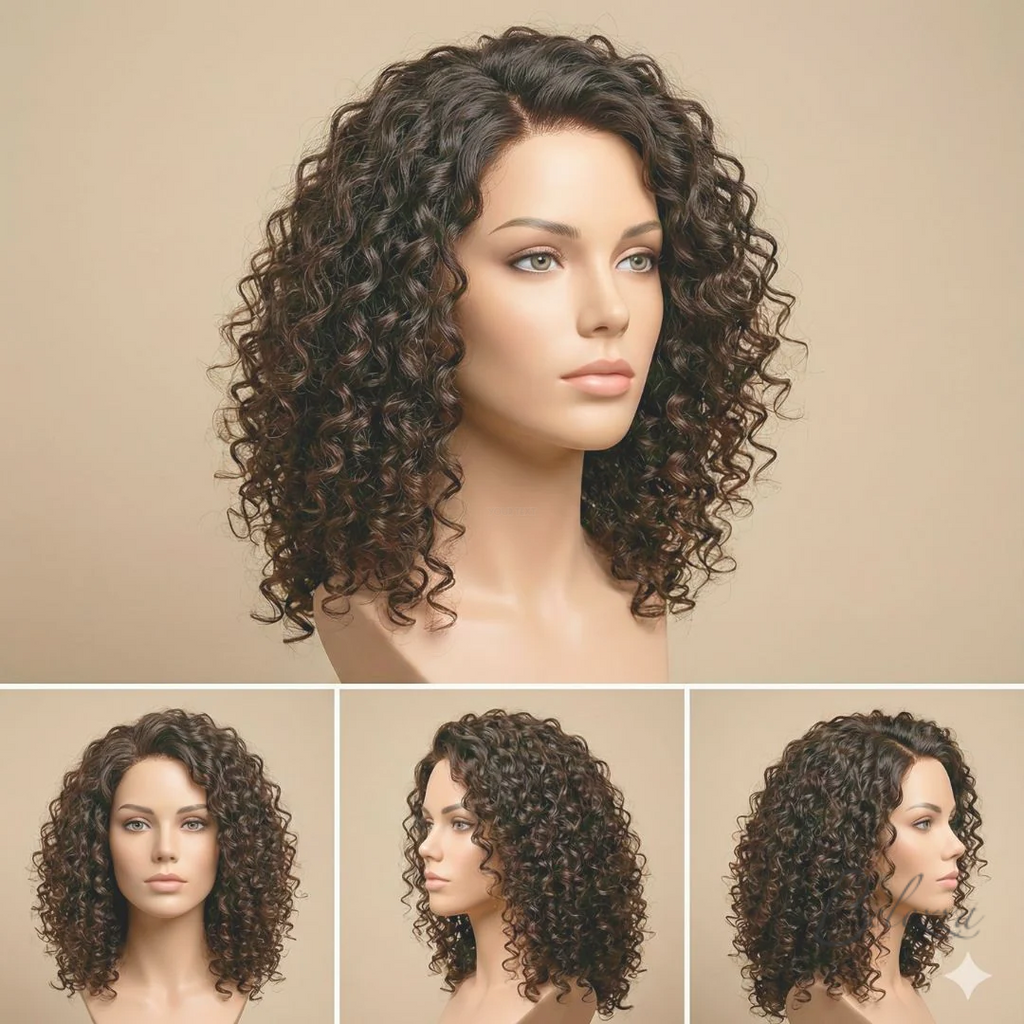 Watermarked - Leela Natural Curly Wig – 100% Virgin Human Hair