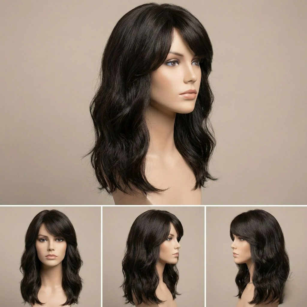 Watermarked - Sahana Medium Bob Wig – 100% Virgin Human Hair