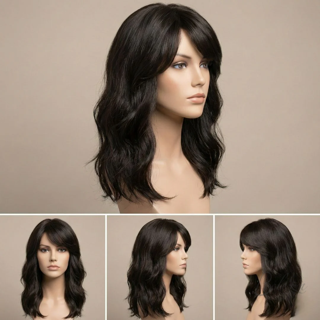 Watermarked - Sahana Medium Bob Wig – 100% Virgin Human Hair