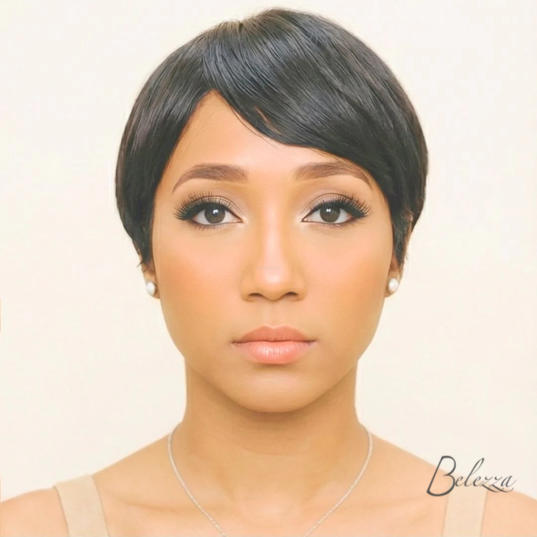 Watermarked - Nisha Short Pixie Wig – 100% Virgin Human Hair